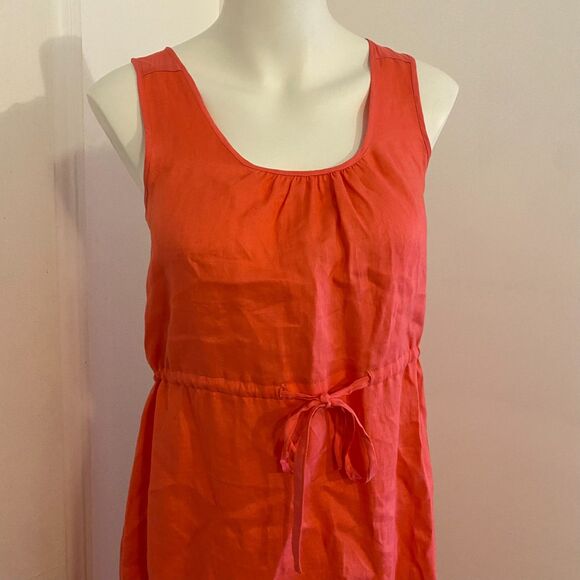 Cynthia Rowley size Small Linen Blend Bright Colorful Orange Maxi Sundress - Picture 4 of 8